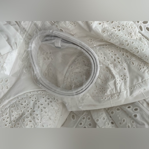 Self Portrait WHITE COTTON BRODERIE MINI DRESS - Picture 4 of 4